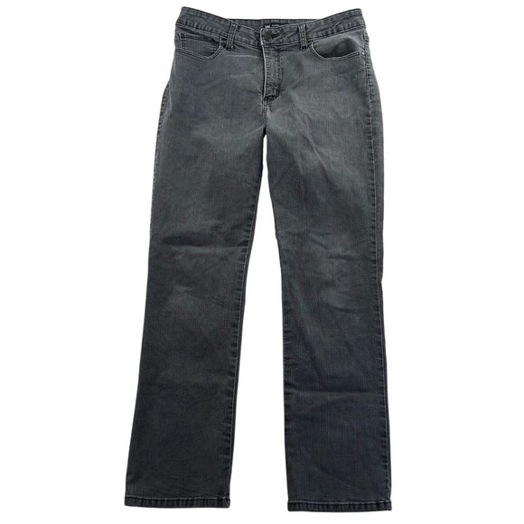 Lee Womens Jeans Size 14 Medium Straight Leg Classic Fit Gray Denim Casual - Picture 1 of 13